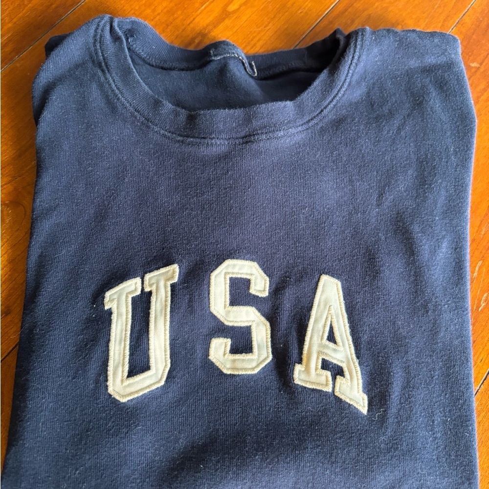 Brandy Melville USA Graphic Baby T-shirt AmericanVintage John Galt Navy Blue - Picture 3 of 5